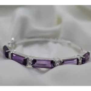 צמיד כסף בשילוב אבני חן