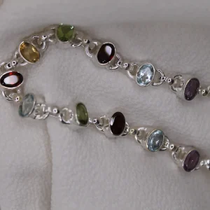 צמיד כסף 925 בשילוב אבני חן