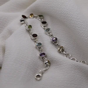 צמיד כסף 925 בשילוב אבני חן לאורדוראיט