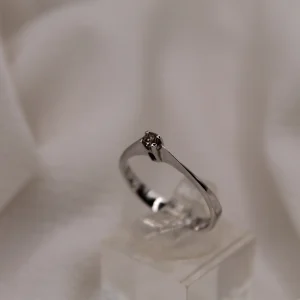 טבעת זהב לבן 14k