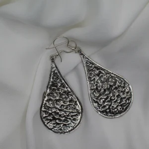 עגילים בצורת טיפה מכסף ווינטג׳