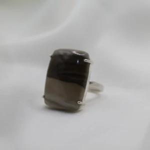 טבעת כסף בשילוב אבן אגאט