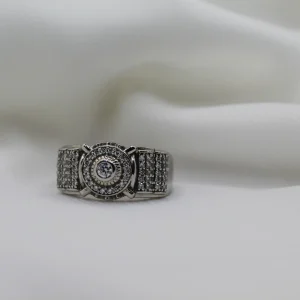 טבעת כסף בשילוב אבן זירקוניה