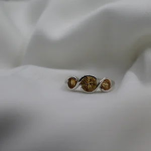 טבעת כסף בשילוב אבן סיטרין