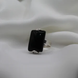 טבעת כסף בשילוב אוניקס