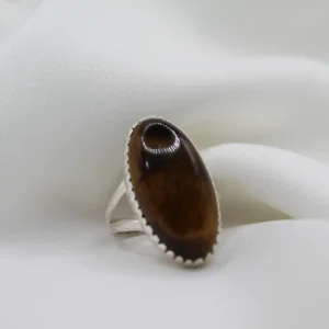 טבעת כסף עין הנמר